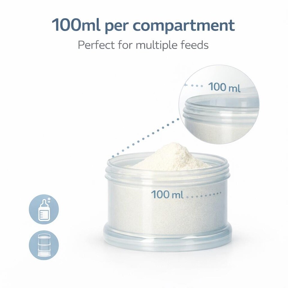 image 1 of Alecto BF-4 Baby Formula Dispenser, Milk Powder Tower with 4 Stackable Storage Containers, BPA-Free, Portable Feeding Solution for Home & Travel