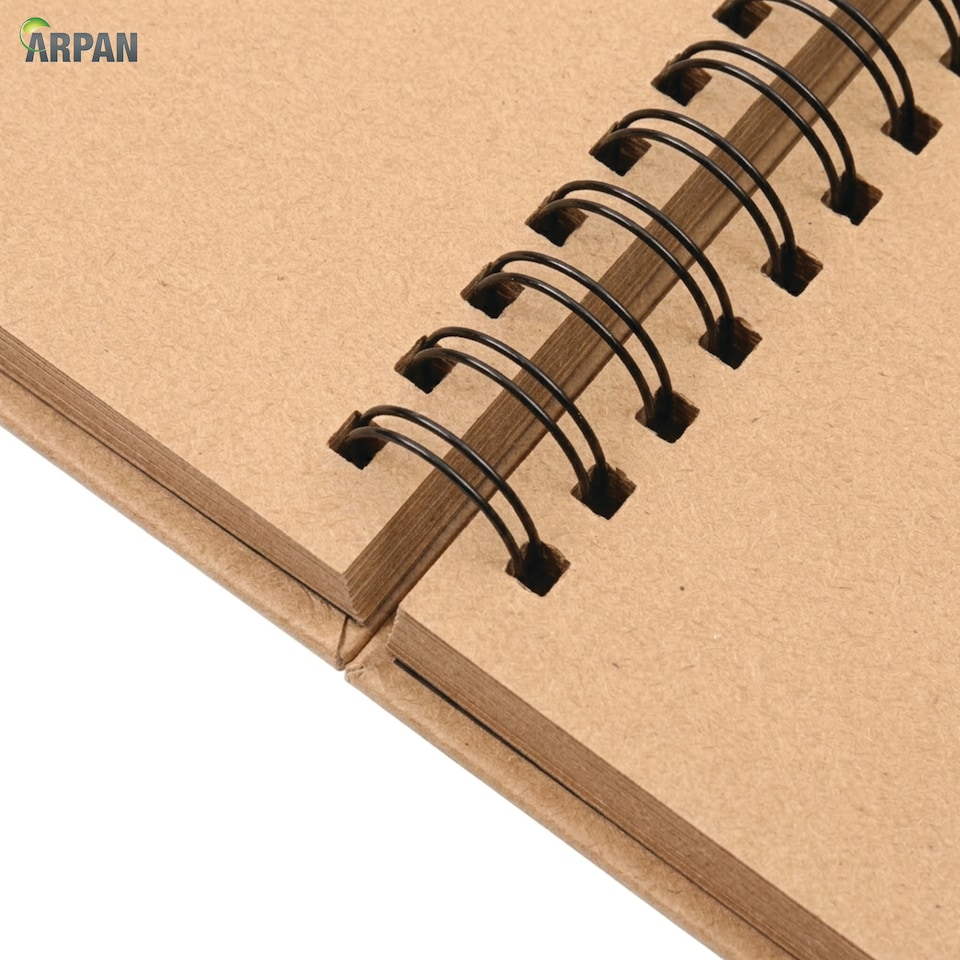 image 1 of ARPAN Spiral Bound Scrapbook Album – 50 Sheets / 100 Pages, 200 GSM Thick Paper – DIY Photo Album Memory Book with Ribbon Closure (26 x 25.5 cm) for Wedding, Baby, Travel, Artwork & Scrapbooking