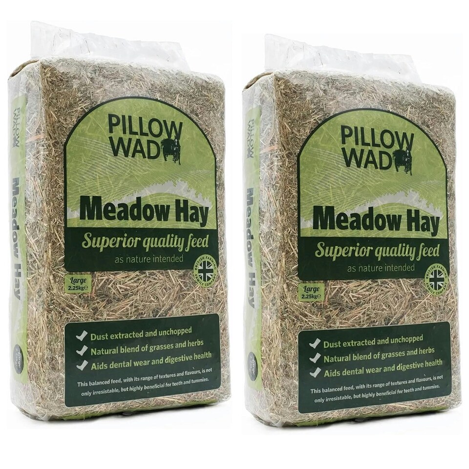 image 1 of 2 Bags Of 2.25kg Fresh Meadow Hay For Small Animals Natural Feed Dried Grass