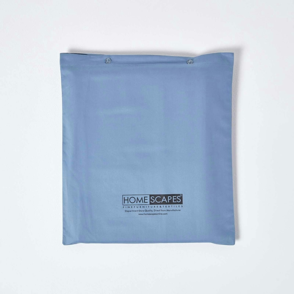 image 1 of Homescapes Air Force Blue Egptian Cotton Fitted Sheet 1000 Thread Count, Small Double | Blue | Small Double