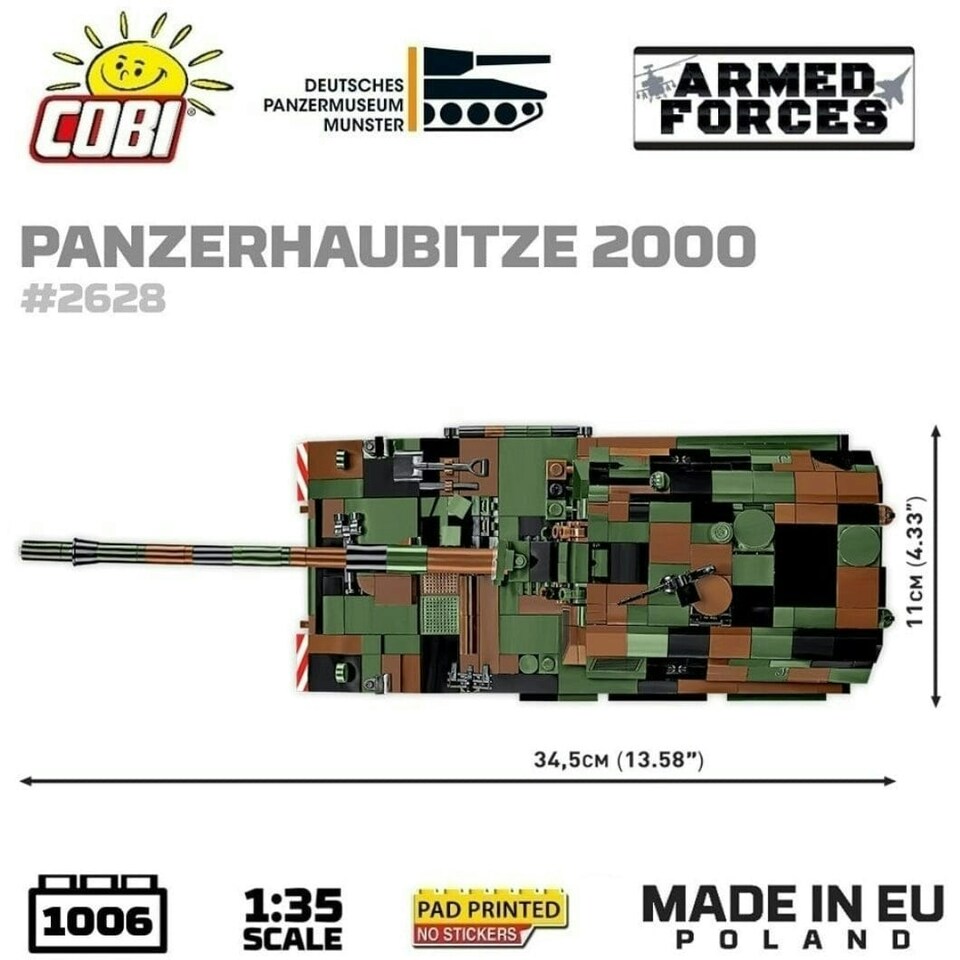 image 1 of Panzerhaubitze 2000 brick tank model - COBI 2628 - 1006 bricks