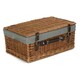 image 3 of 46cm Double Steamed Wicker Picnic Basket with Lining Grey | Grey | One Size