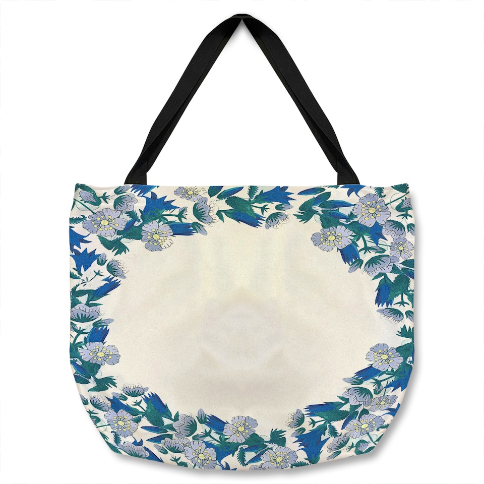 Winter Blue Flowers Tote bat | Multi