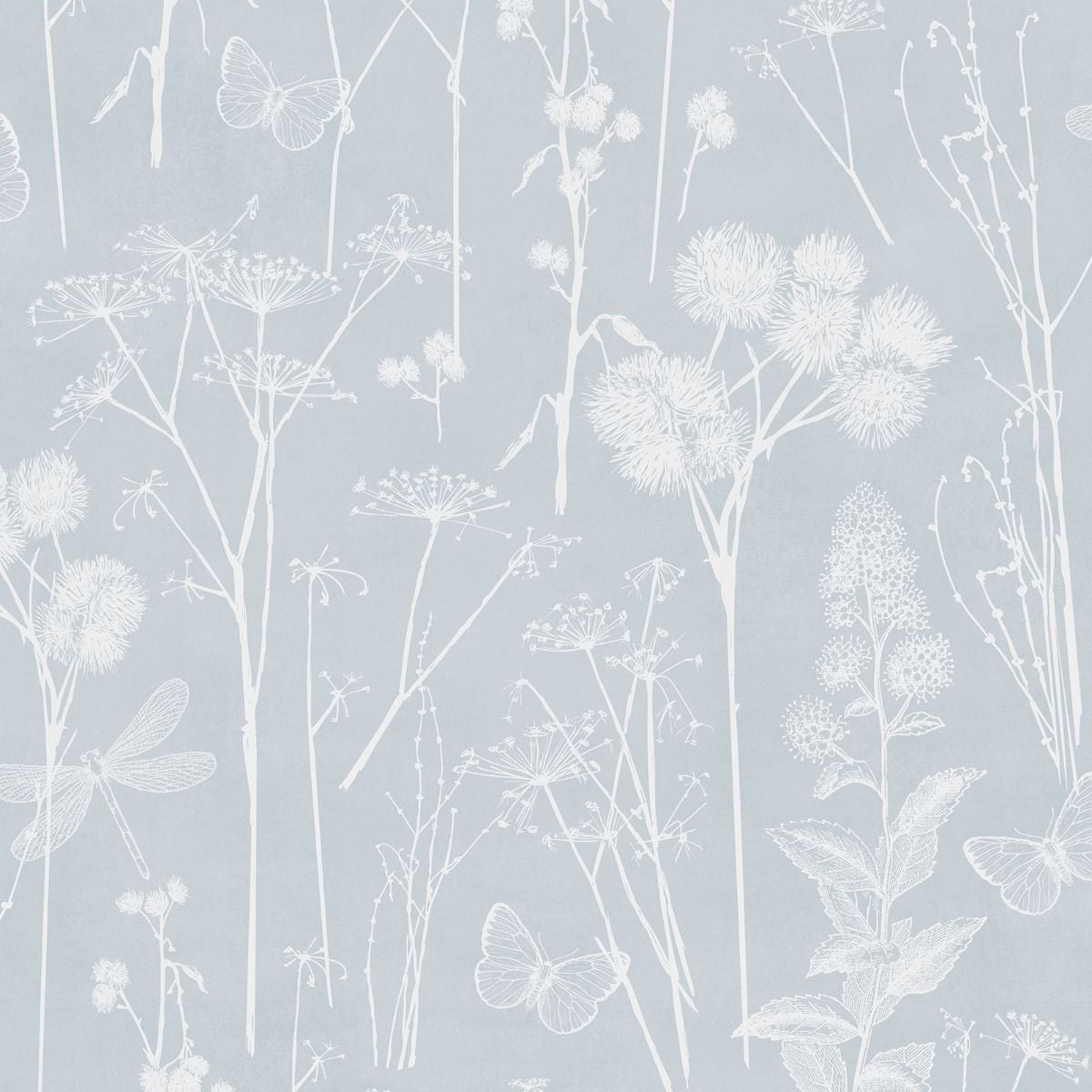 World Of Wallpaper Botanical Wallpaper Blue Dusky Blue 1