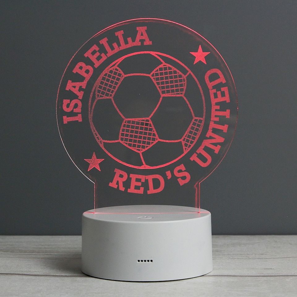 image 1 of Personalised Football LED Colour Changing Desk Night Light