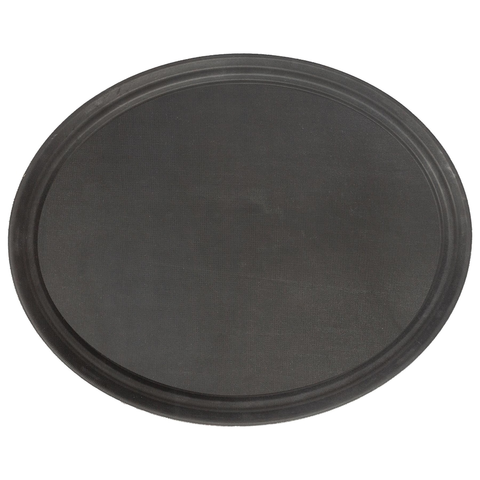 image 1 of Argon Tableware Oval Serving Tray - 68.5 x 56cm - Reusable Non Slip Stackable Rubberized Food Drinks Platter Tray | Black | Black | One Size | 1