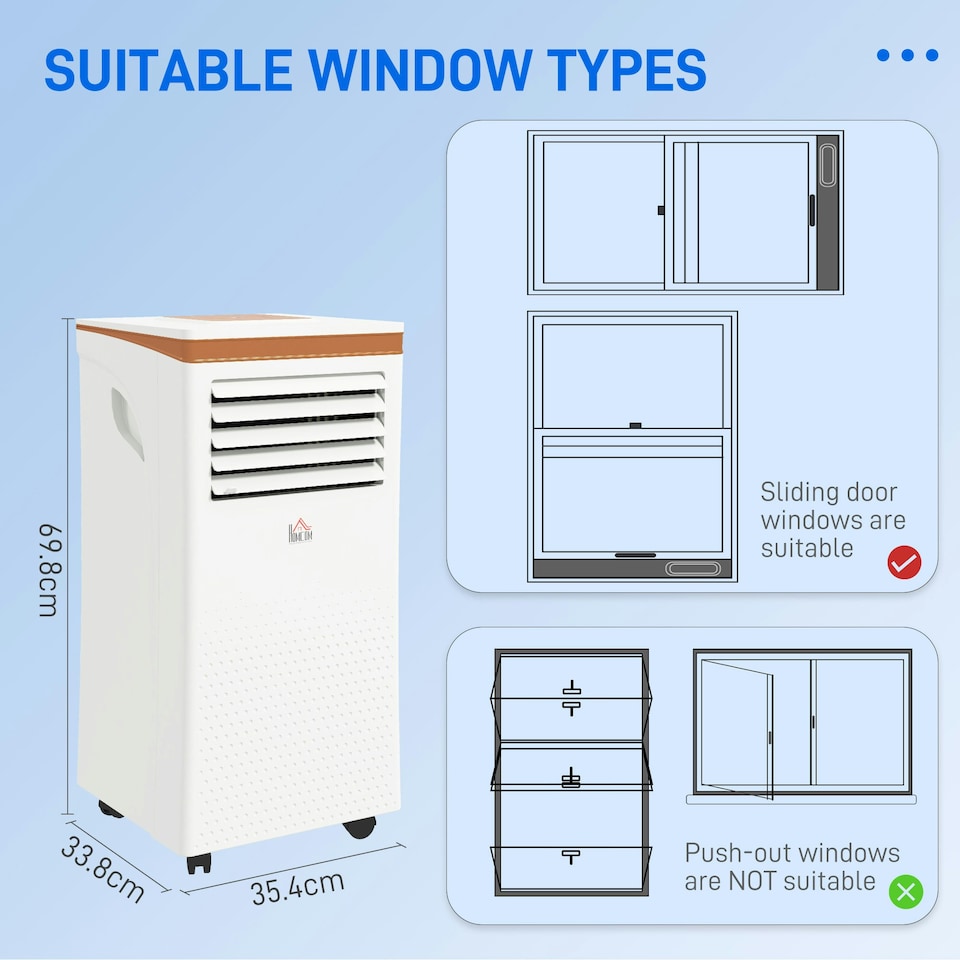 image 1 of HOMCOM 9000 BTU Portable Air Conditioner 4 Modes LED Display Timer