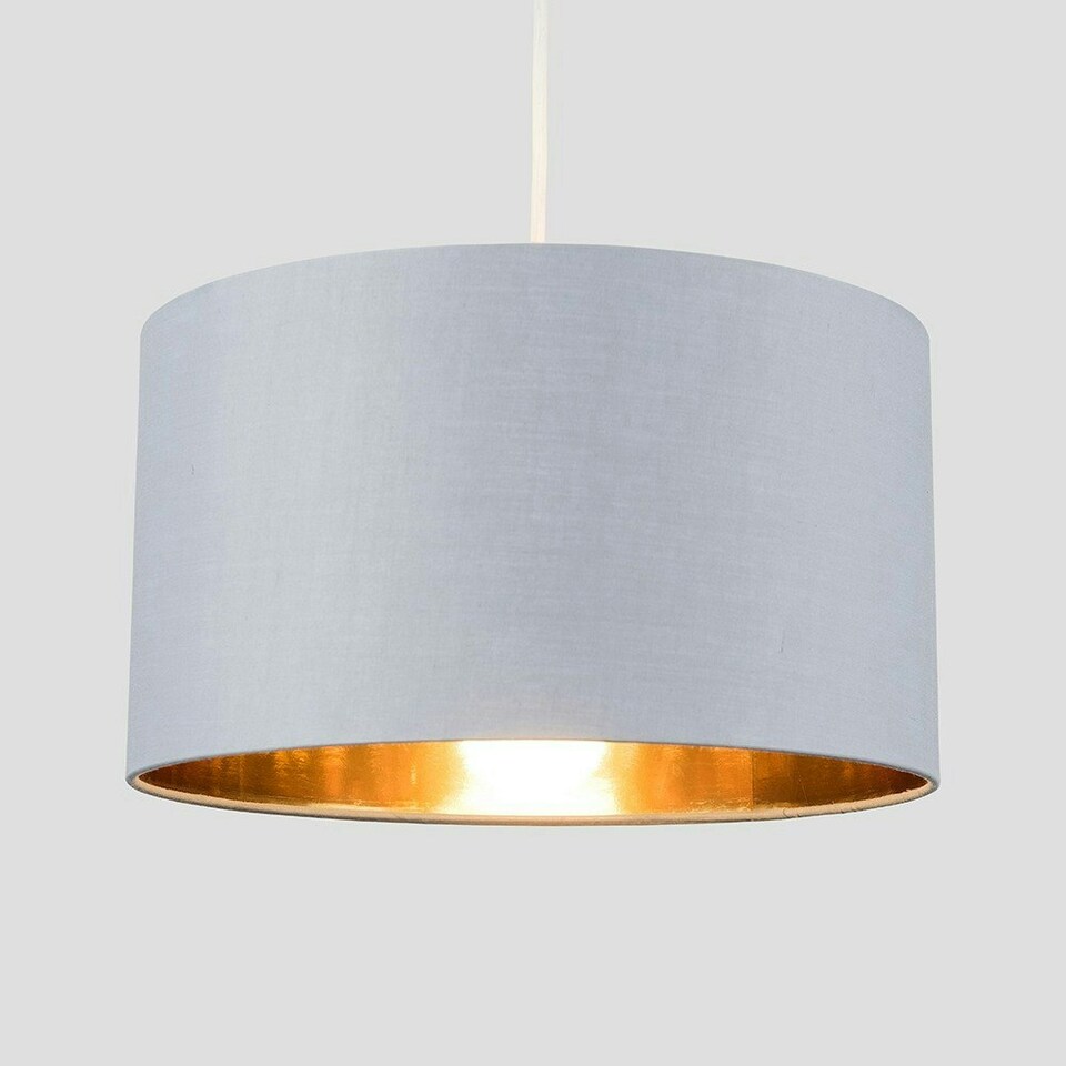 image 1 of ValueLights Reni Large Warm Grey And Gold Ceiling Pendant Shade Grey