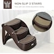 image 3 of PawHut Foldable Pet Stairs 3 Steps with Non-slip Mats for Small Dogs, Brown