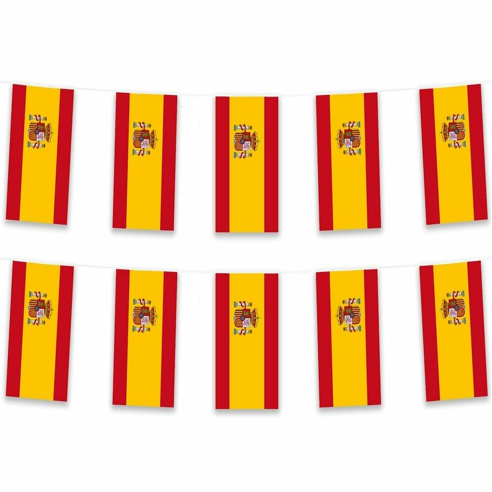 image 1 of Spain Flag Rectangle Party Bunting 10m with 20 Flags