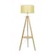 image 6 of ValueLights Morrigan Wicker Shade Wooden Tripod Floor Lamp Cream