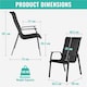 image 4 of Yaheetech Set of 2 Outdoor Texteline Stackable Dining Chairs with Backrest-Black | Black | Black | One Size