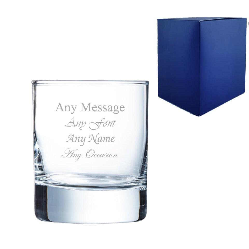 image 1 of Personalised Engraved Islande Whiskey Glass 6.7oz 200ml Birthday