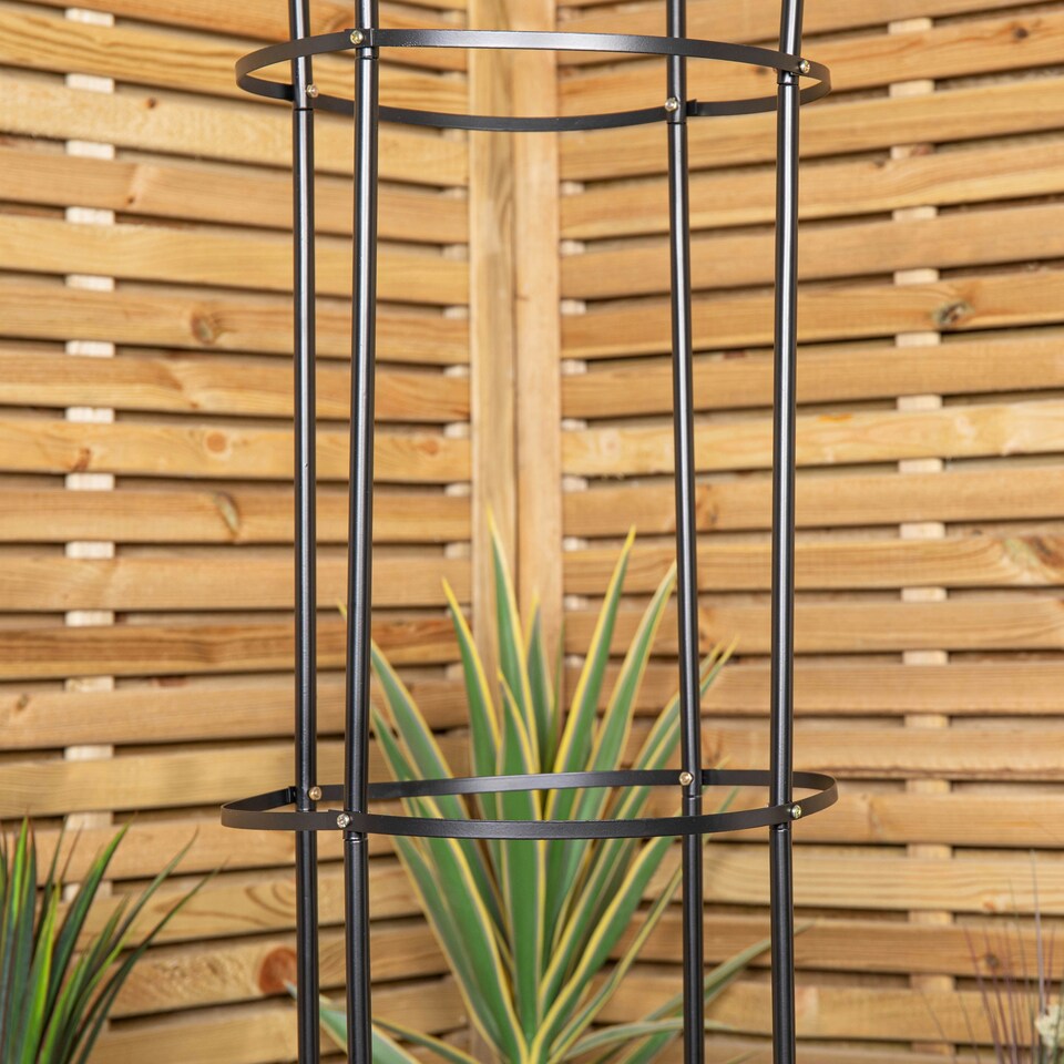 image 1 of 1.9m Metal Garden Patio Obelisk Trellis for Climbing Plants