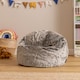 image 1 of Kids Classic Faux Fur Bean Bag Chair Arctic Wolf Grey Bean Bags for Children | Grey | Arctic Wolf Grey | 1