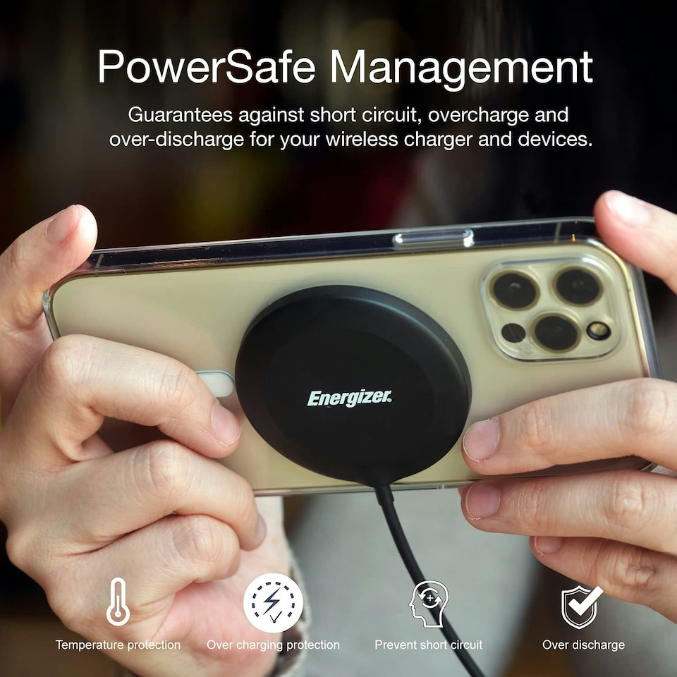 image 1 of Energizer WCP119 Magnetic Wireless Charger for iPhone and Android Devices - Fast 15W Charging