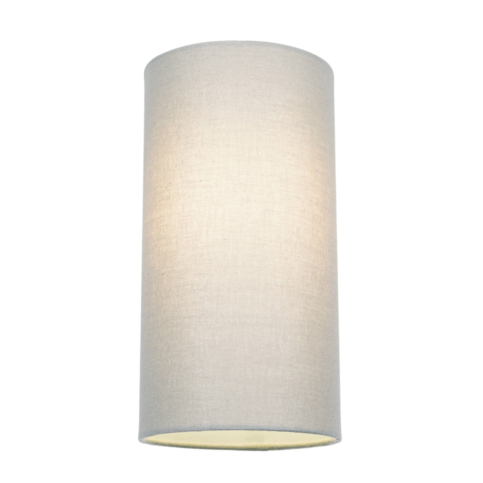 image 1 of Contemporary and Stylish Dove Grey Linen Fabric Tall Cylindrical 25cm Lampshade | Grey