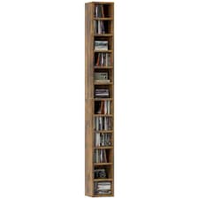 HOMCOM 204 CD Storage Tower Tall Bookcase Bookshelf with Cubes Rustic Brown
