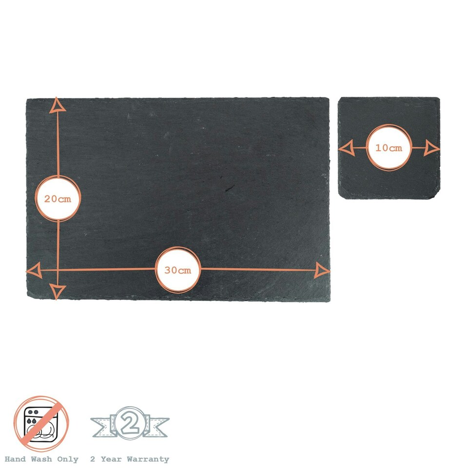 image 1 of Argon Tableware 13 Piece Rectangle Slate Placemats Set Grey