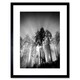 image 1 of Trees Light Fog Black White Living Room 12x16" Framed Wall Art Print