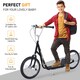 image 2 of HOMCOM Teen Scooter Children Stunt Scooter W/ 16" Tyres Adjustable Height, Black
