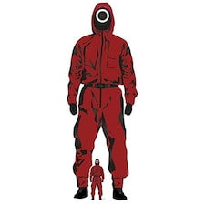 Squid Game Inspired Red Jumpsuit Lifesize Cardboard Cutout 183cm