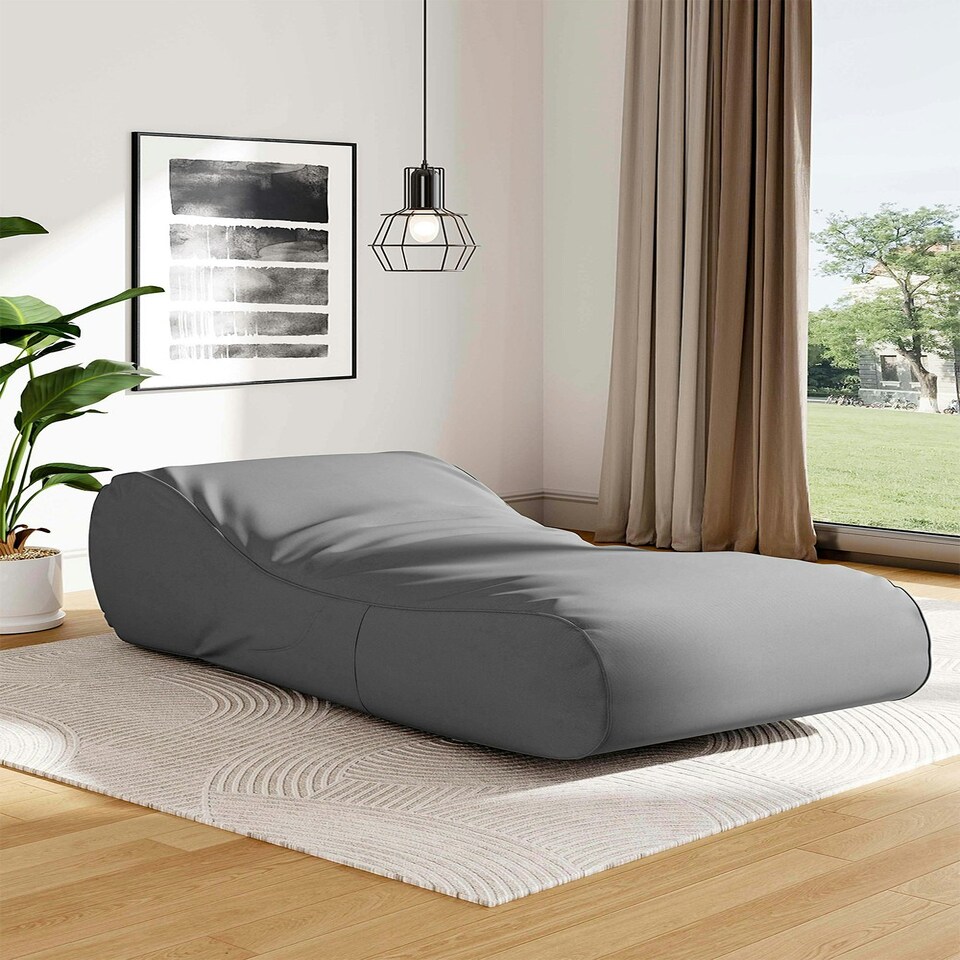 image 1 of Living and Home Dense Filling Comfy Lounger - Dark Grey