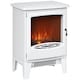 image 6 of HOMCOM Freestanding Electric Fireplace Stove Heater W/ LED Flame Effect White