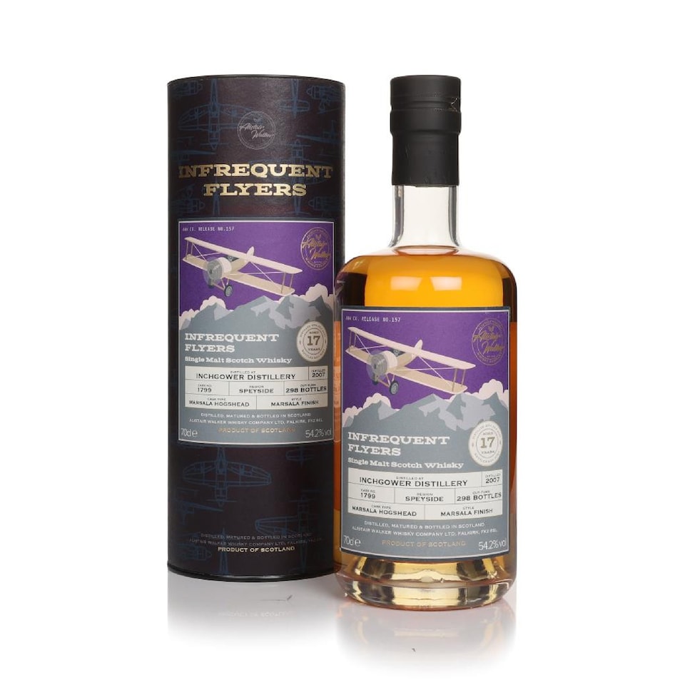 image 1 of Inchgower - Infrequent Flyers - Single Cask No. 1799 2007 17 year old Whisky | Multi | Golden straw | Strawberry Chewits, cranberry sauce, toasted walnuts, red wine notes, cranberries, butterscotch, muscovado sugar, peanut brittle, cloves | 1