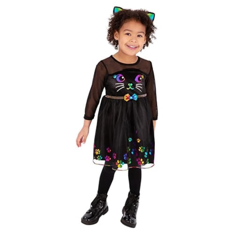 image 1 of Rainbow Cat Girls Fancy Dress Costume Toddler Age 1-2