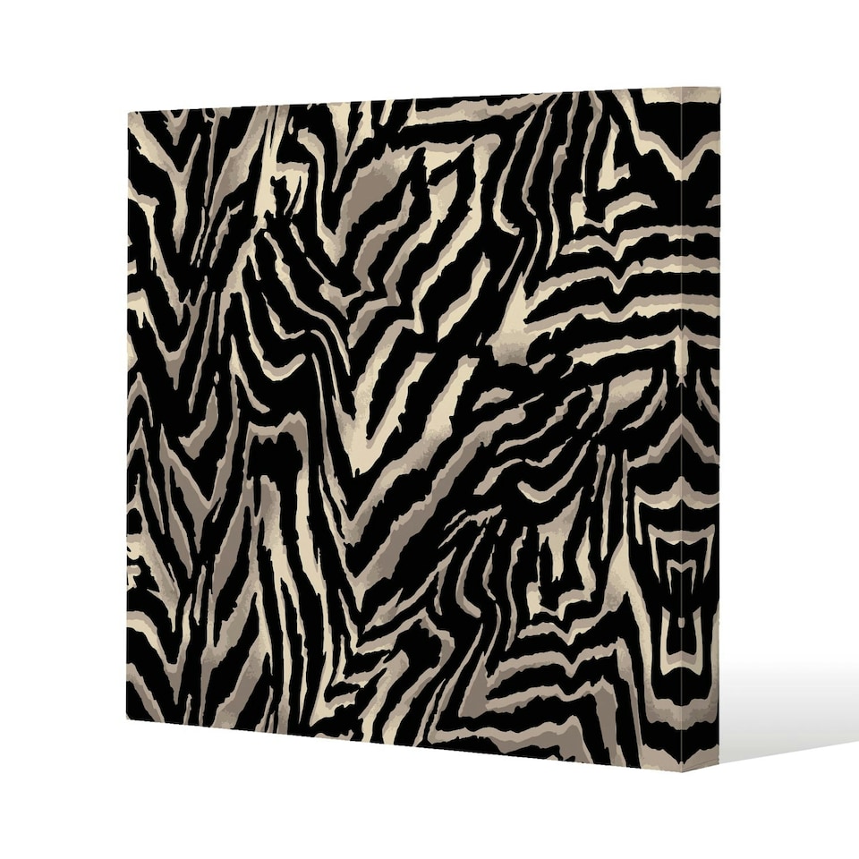 image 1 of Gold Zebra Print (Canvas Print) 77 x 77 x 4cm