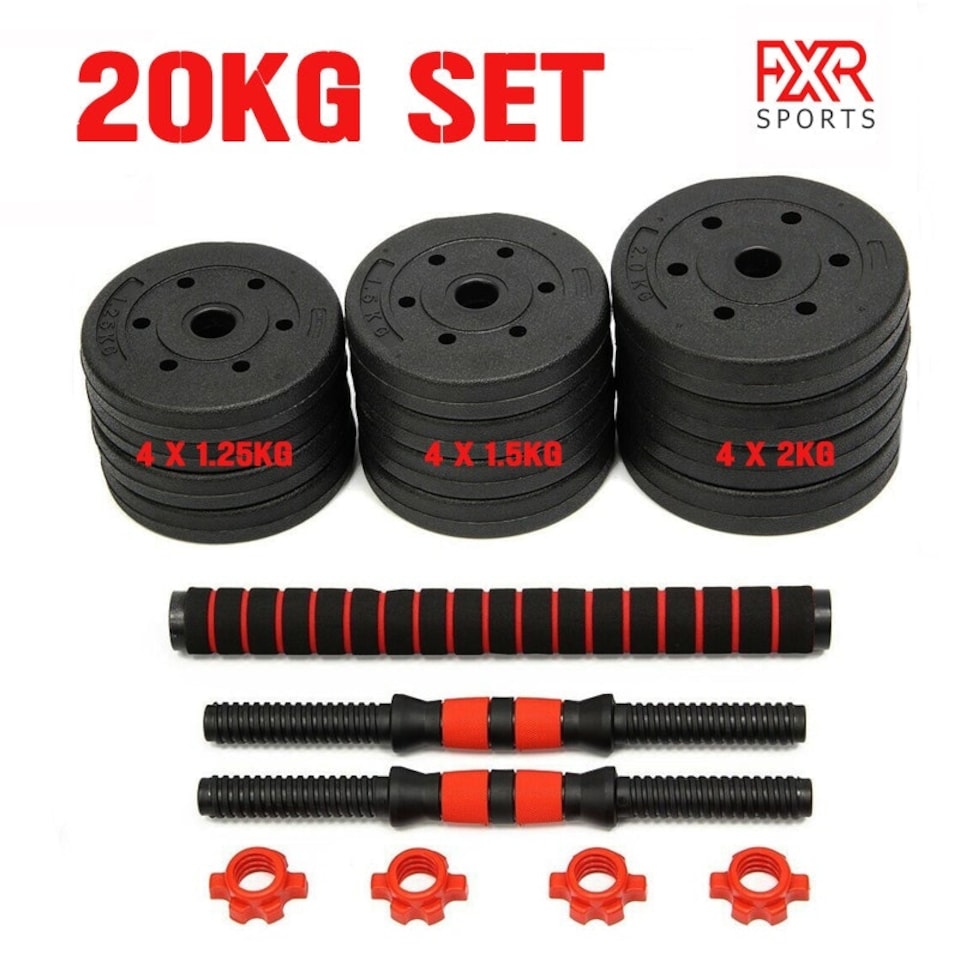 image 1 of 20KG Adjustable Dumbbell Barbell Set