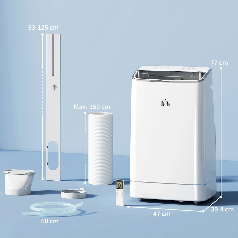 image 1 of HOMCOM 14000 BTU Portable Air Conditioner Unit with Heater, WiFi Smart App