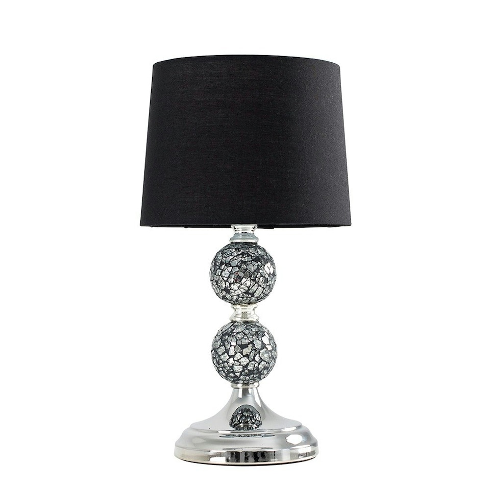 image 1 of ValueLights Harmony Polished Black Table Lamp and E14 Candle LED 4W Warm White 3000K Bulb