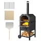 image 1 of Outsunny Outdoor Pizza Oven Charcoal Grill with Rain Cover, Shelf and Wheels