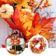 image 3 of Living and Home Autumnal Halloween Door Decorative Wreath Maple Pumpkin