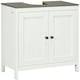 image 6 of kleankin Bathroom Sink Cabinet, Freestanding Under Sink Cabinet Adjustable Shelf White | White