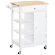 image 1 of HOMCOM Kitchen Storage Trolley w/ Wood Top, Cupboard Drawer, Rail
