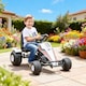 image 2 of HOMCOM Kids Children Pedal Go Kart Manual Ride On Car with Brake Gears Steering Wheel Adjustable Seat 4 Smooth Wheels Racing-Style White 104 x 66 x 57 cm