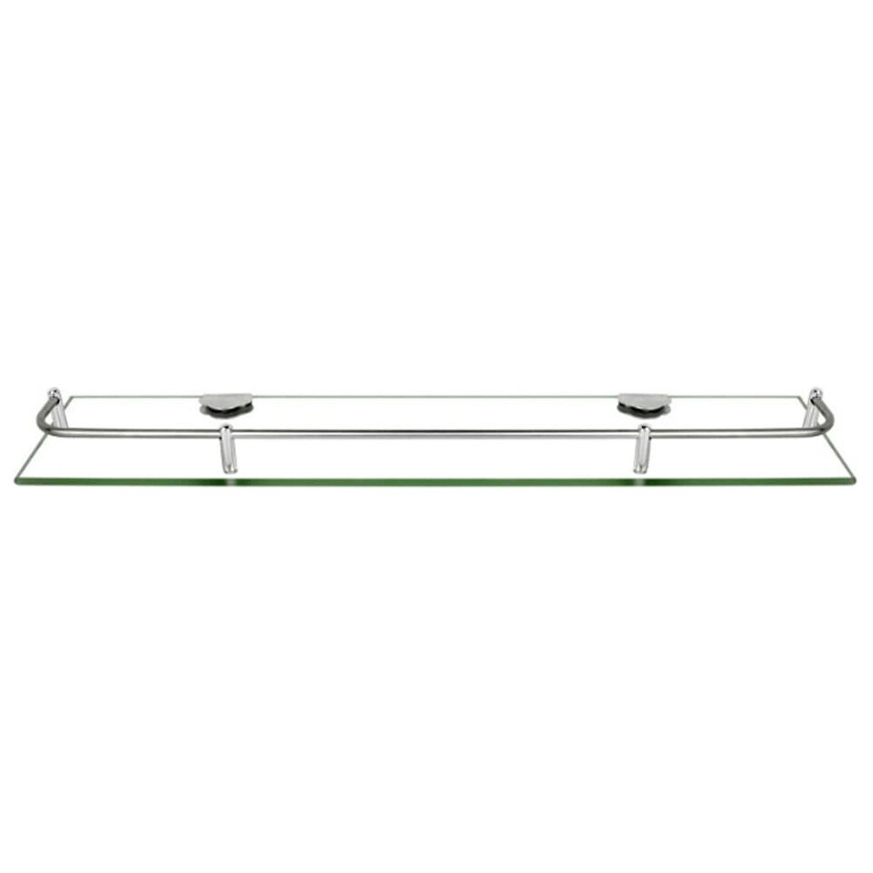 image 1 of Living and Home Bathroom Tempered Glass Shelf Wall Mounted - 60cm