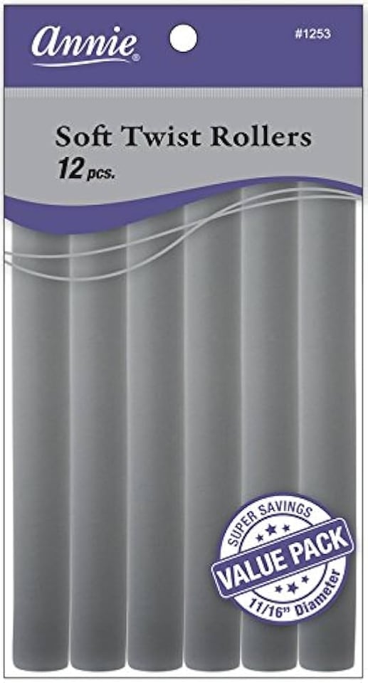 image 1 of Annie Soft Twist Rollers Grey 1253