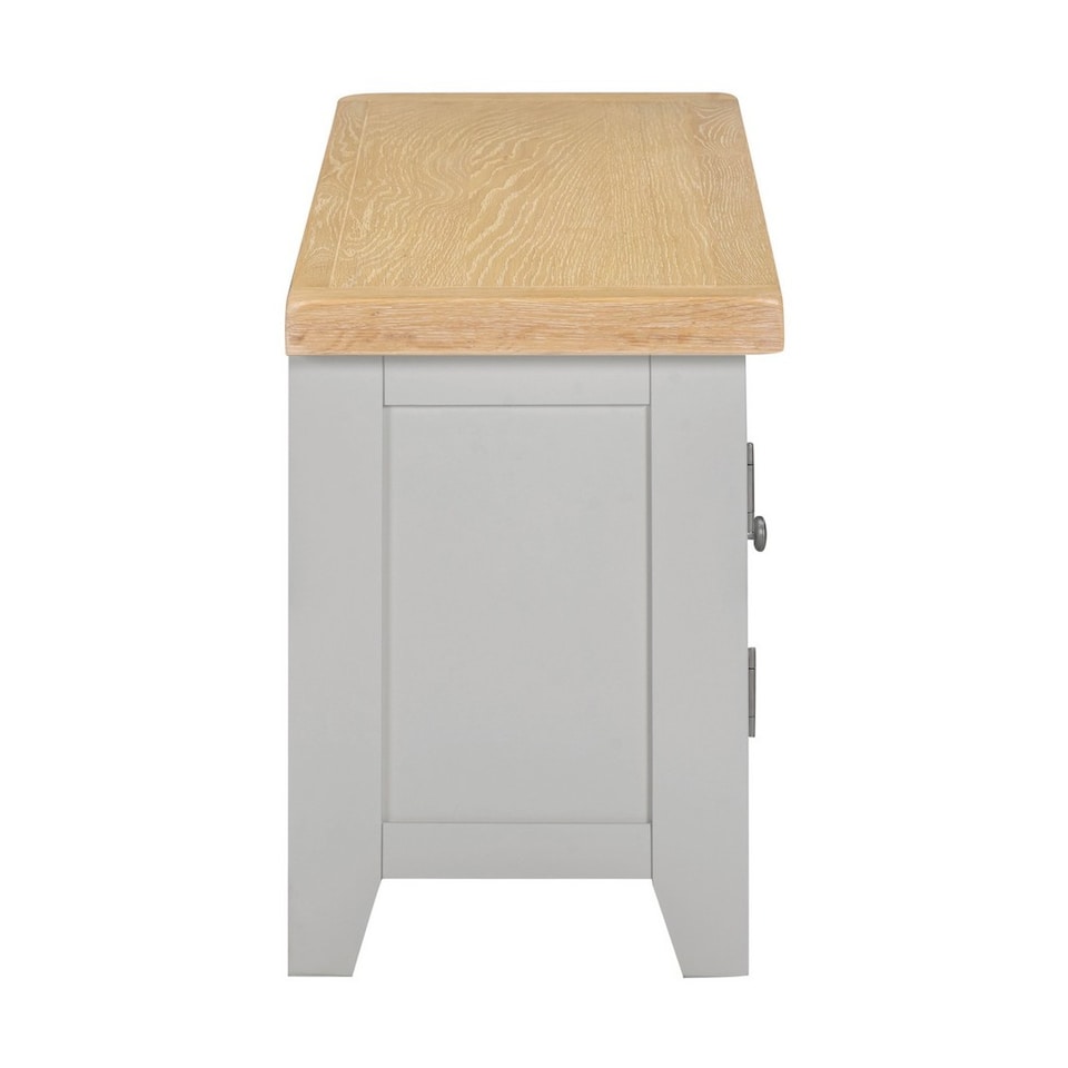 image 1 of Windsor Straight TV Unit - L37 x W140 x H50.5 cm - Pebble Grey/Oak