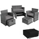 image 1 of Garden Furniture Set Modena- sofa with storage, armchairs, stools, coffee table | Grey | grey | 129 x 68,50 x 75 cm | 1