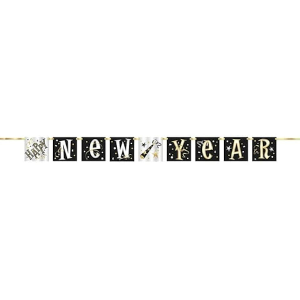 Happy New Year Cardboard Block Banner 152cm