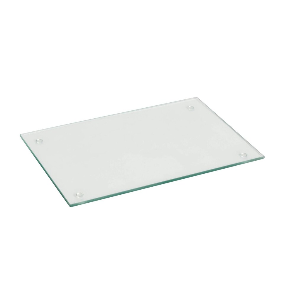 image 1 of Harbour Housewares Glass Chopping Board - 30 x 20cm - Cutting Board Worktop Saver Worksurface Protector Glass Chopping Board Clear