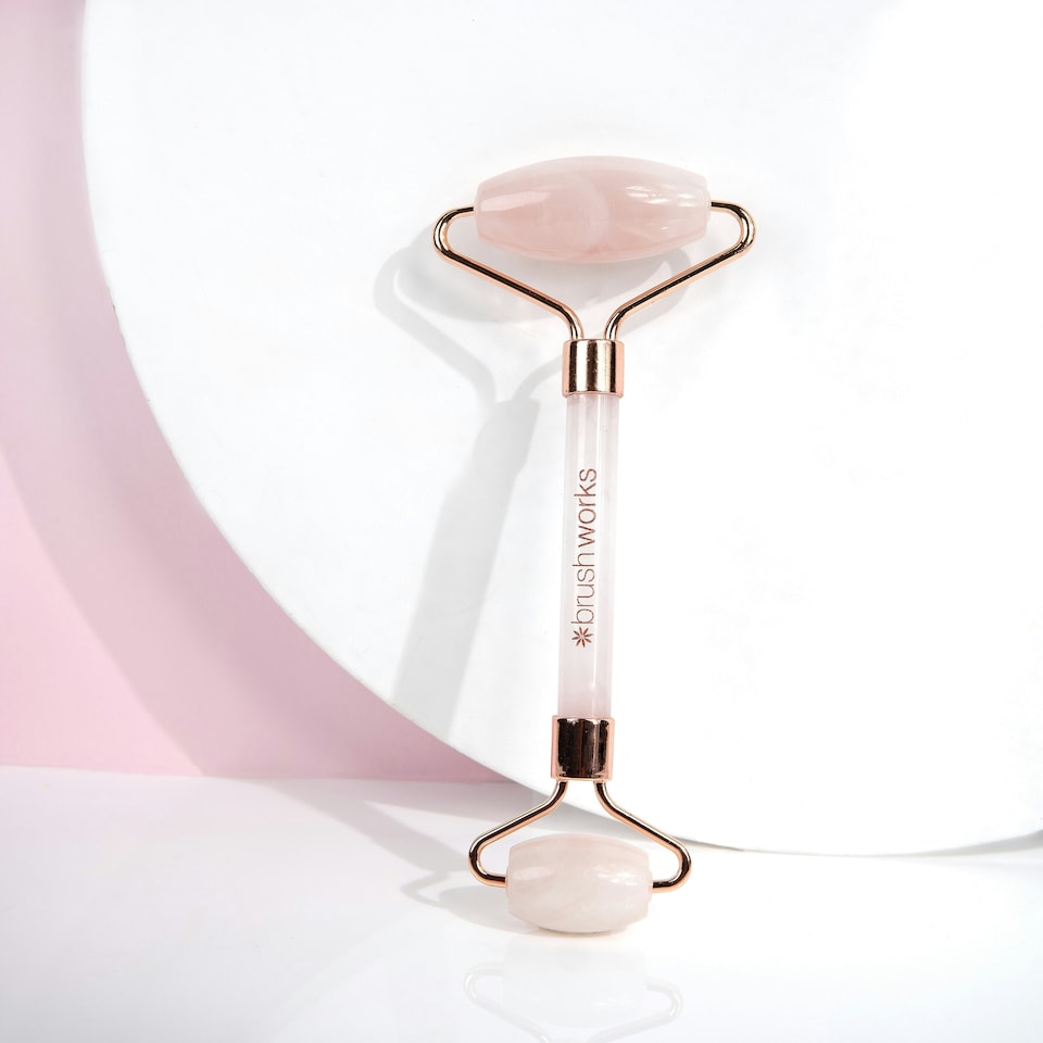 image 1 of Brushworks Brazilian Rose Quartz Stone Roller