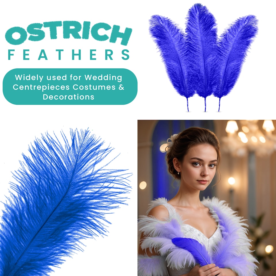 image 1 of Trimming shop 35-40cm Ostrich Feathers Plume - 5pcs