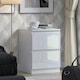 image 5 of FWStyle Stora 2 Drawer Bedside Cabinet - White Gloss Front