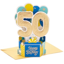 Hallmark Paper Wonder 50Th Birthday Card - 3D Pop-Up