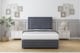 image 2 of Sloomy Ashford Steel Plush Divan Bed Base No Drawers With 26 Inch Strutted Headboard & 12 Inch Matching Footboard | Grey | Steel | Super King | 1